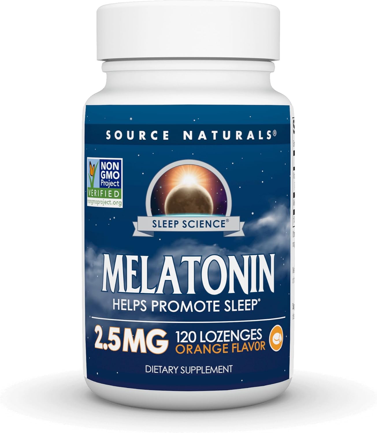Source Naturals Melatonin 2.5 mg - 120 Orange Flavored Lozenges packaging
