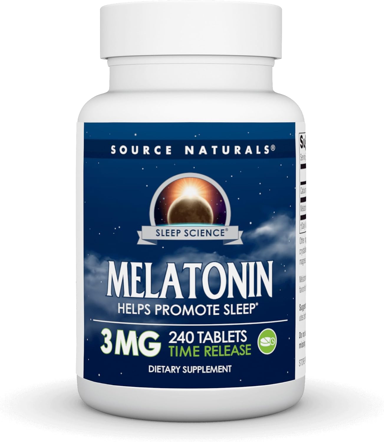 Source Naturals Time Released Melatonin 3 mg - 240 Time Release Tablets packaging