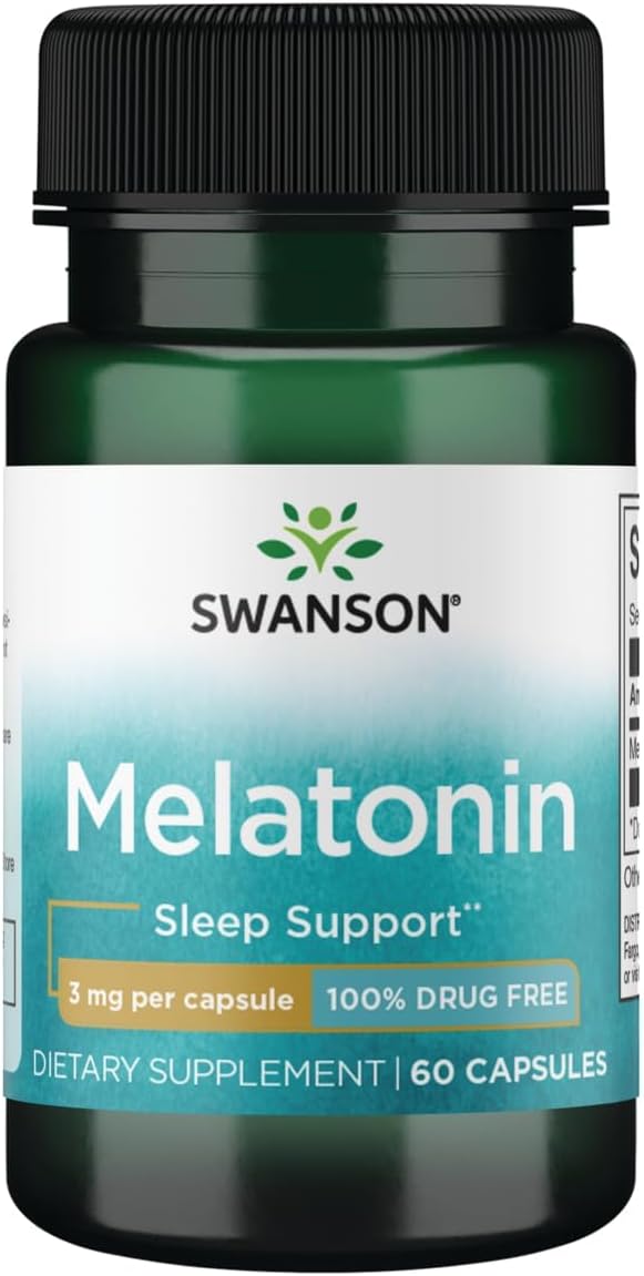 Swanson Full Spectrum Melatonin Sleep Support 3 mg, 60 Capsules packaging