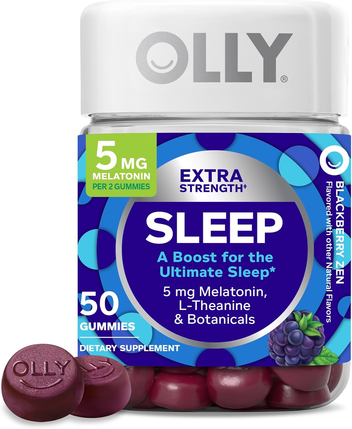 OLLY Extra Strength Sleep, Occasional Sleep Support Supplement - 50 Count packaging