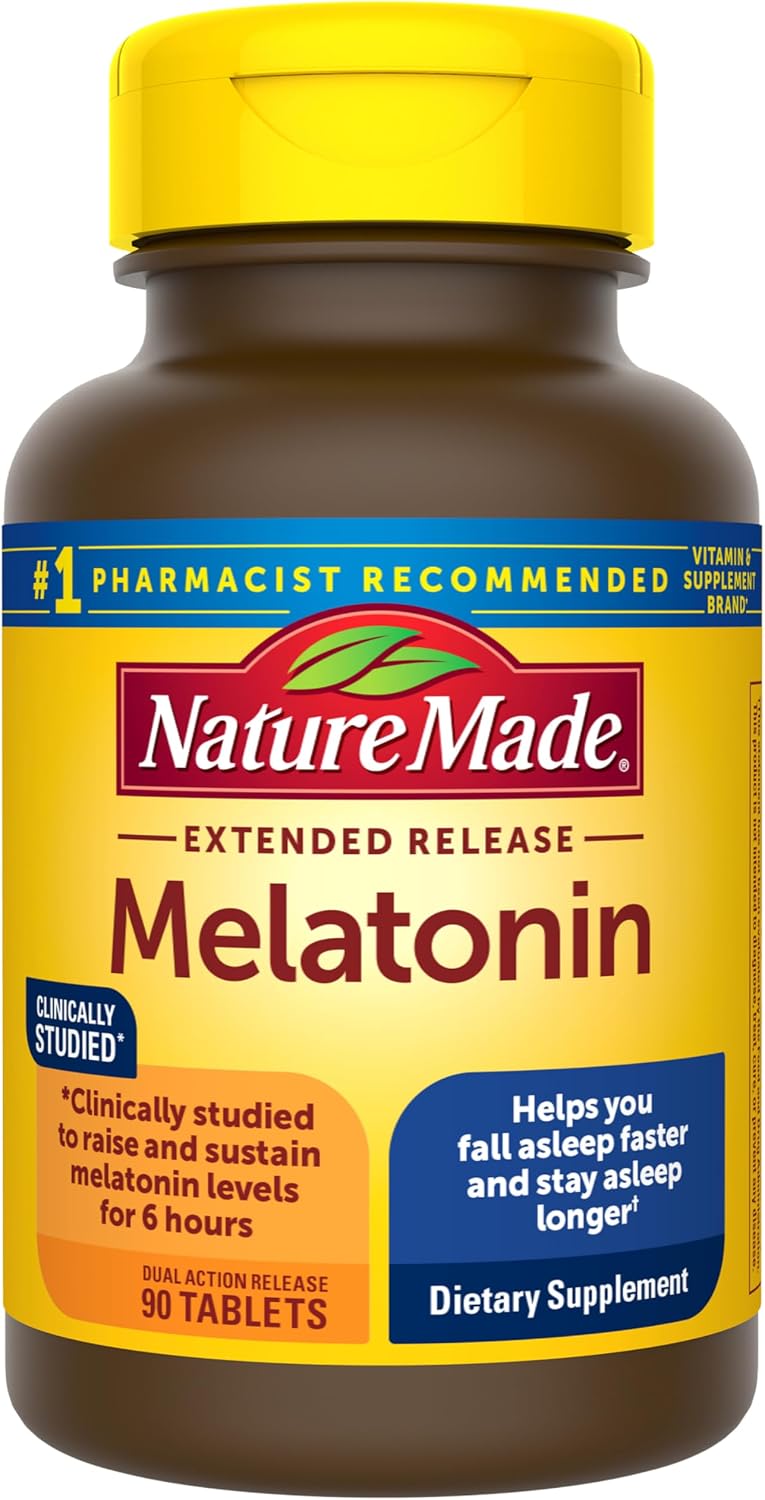 Nature Made Melatonin 4mg Extended Release Tablets, 90 Count packaging