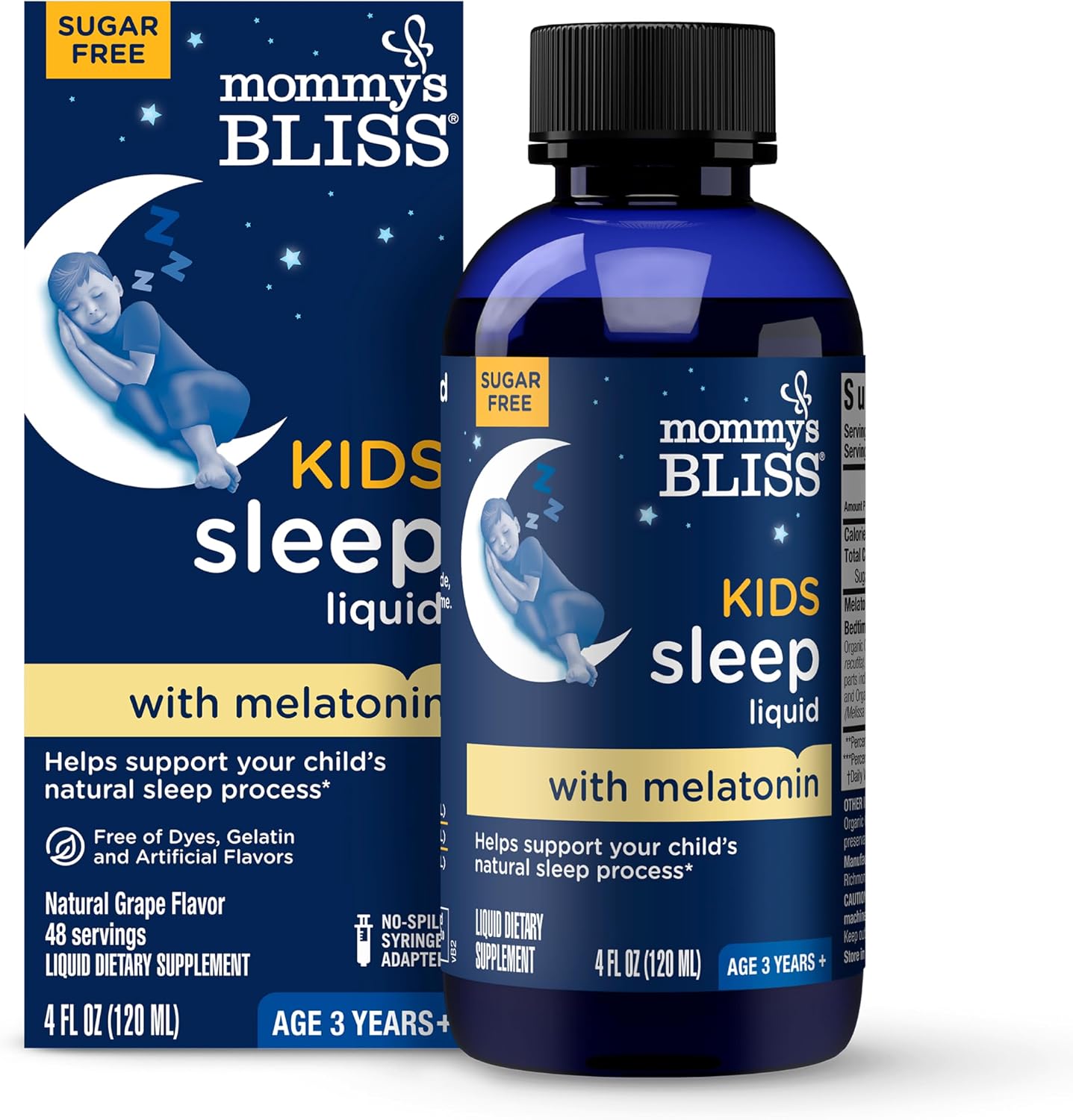 Mommy's Bliss Kids Sleep Support Liquid w/Melatonin, Grape Flavor, 4 Oz packaging