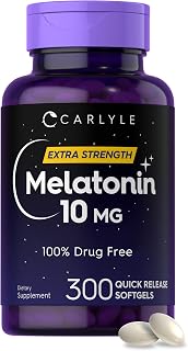 Carlyle Melatonin 10mg | 300 Softgels | Extra Strength Support for Adults packaging