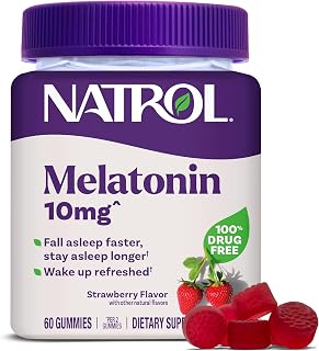 Natrol Melatonin 10 mg Gummies, Sleep Support for Adults, 60 Gummies packaging