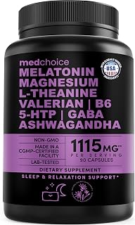 MEDCHOICE 12-in-1 Melatonin 5mg Sleep Capsules with Magnesium, 90ct packaging