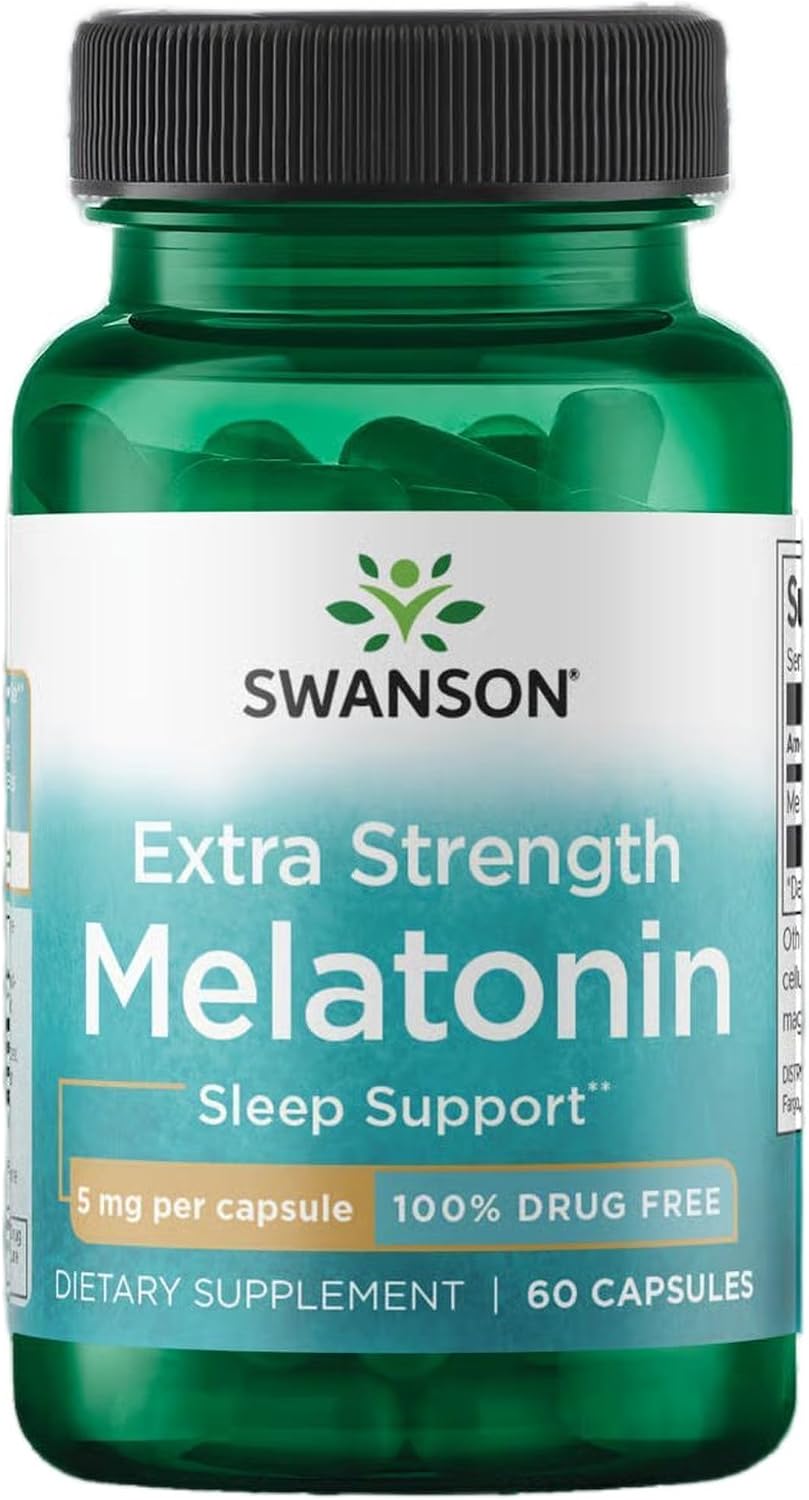 Swanson Extra Strength Melatonin 5 mg, 60 Capsules packaging