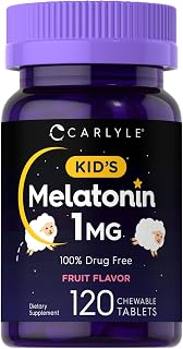 Carlyle Kids Melatonin 1mg | 120 Chewable Tablets | Fruit Flavor packaging