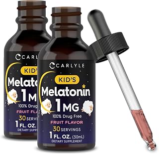 Carlyle Kids Melatonin Liquid | 1 fl oz | Two Pack | Fruit Flavor packaging