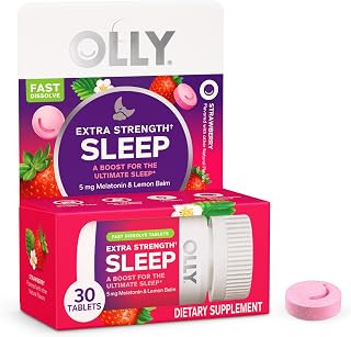 OLLY Extra Strength Sleep Fast Dissolve Tablets, 5mg Melatonin - 30ct packaging