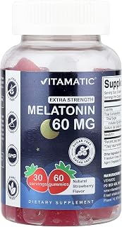 Vitamatic Sugar Free Melatonin 60 mg Per Serving - 60 Gummies, Gluten Free packaging