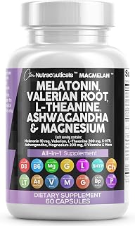 Clean Nutraceuticals Melatonin 10mg Valerian Root L Theanine 200mg Ashwagandha - Sleep Support for Women & Men with Magnesium Complex, Lemon Balm, Chamomile, & Passion Flower - 60 Caps packaging