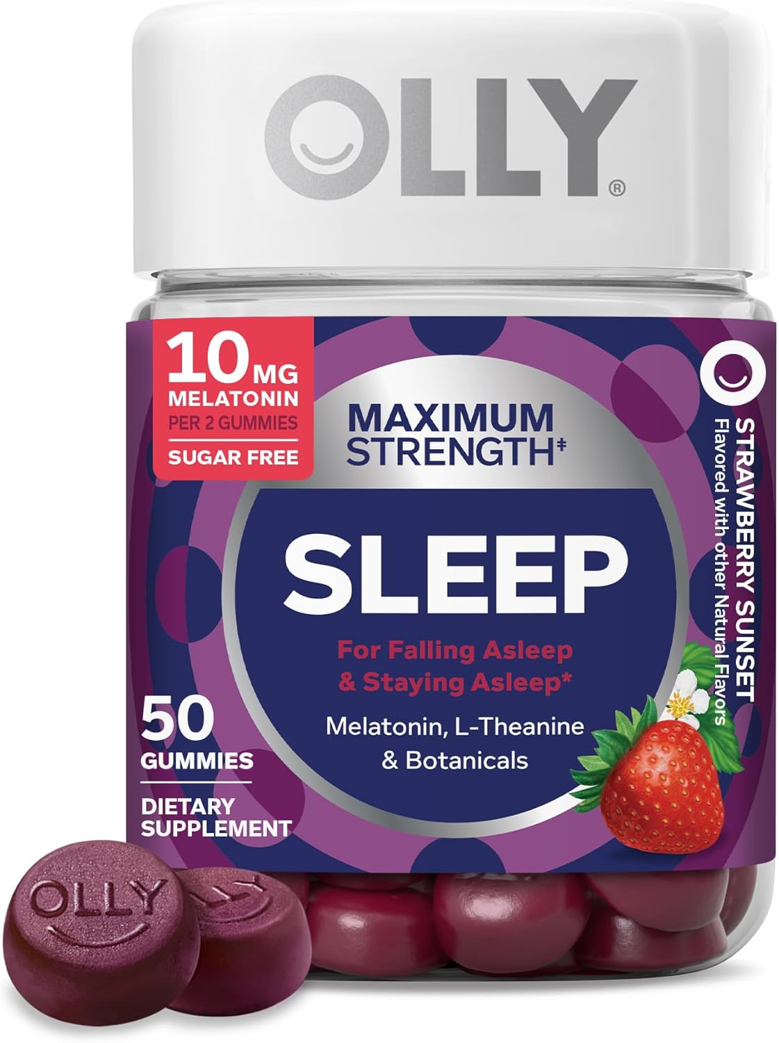 OLLY Maximum Strength Sleep, 10 mg Melatonin, 50 Gummies packaging