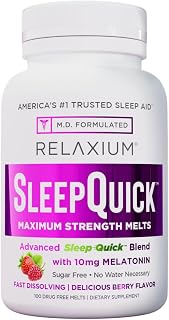 Relaxium Sleep Quick Melts, Sleep Aid, 10mg Melatonin, Berry, 100 Serving packaging