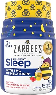 Zarbee's Kids Melatonin Sleep Gummies, 1 mg Melatonin, 60 ct packaging
