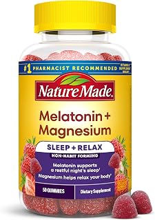 Nature Made Melatonin + Magnesium Gummies, Melatonin 3mg, 50 Gummies packaging