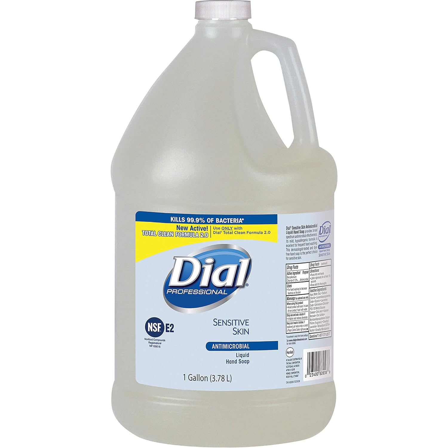 Dial Sensitive Skin Antimicrobial Soap Refill - 1 gal (3.8 L) - Kill Germs - Skin, Hand - Clear - Antimicrobial - 1 Each