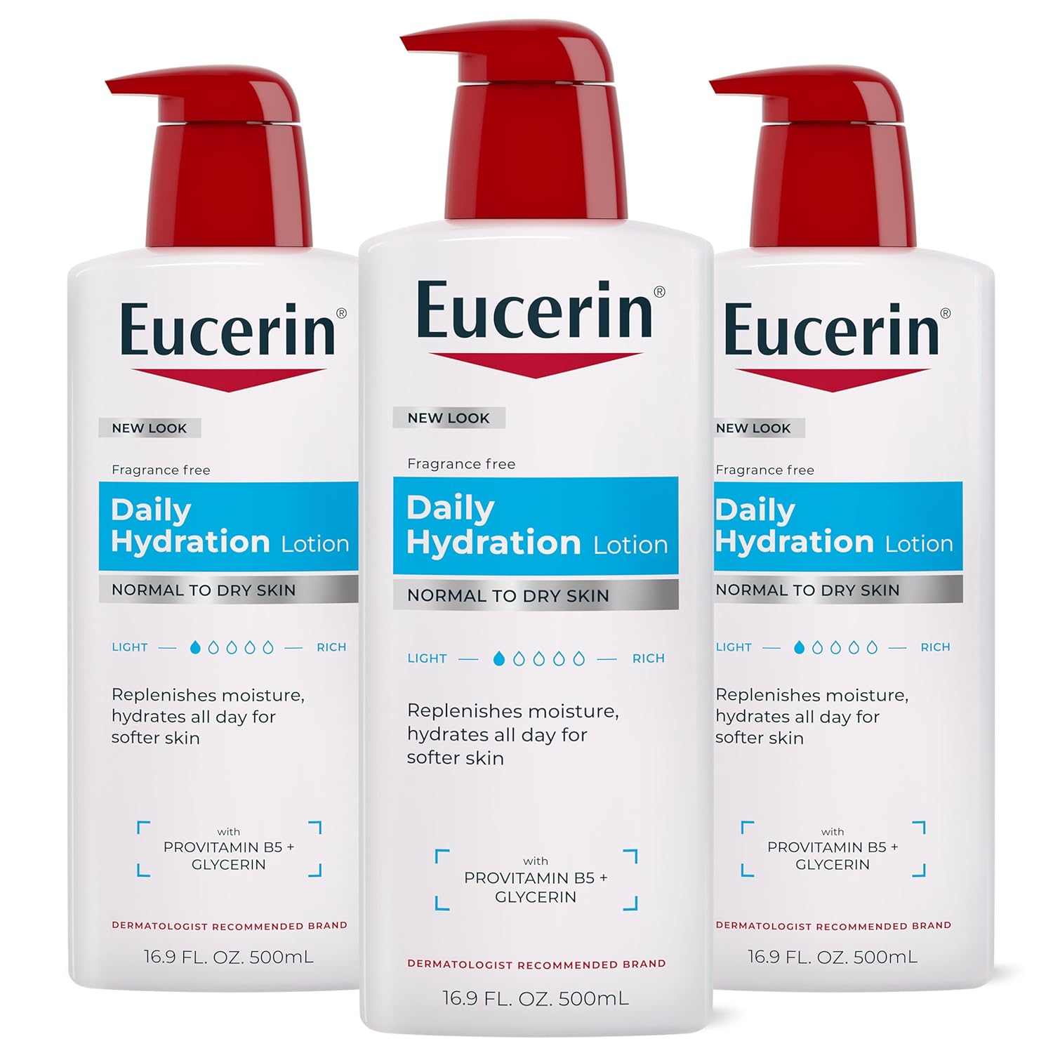 Eucerin Daily Hydration Lotion, Multipack, 3 x 16.9 Fl OZ
