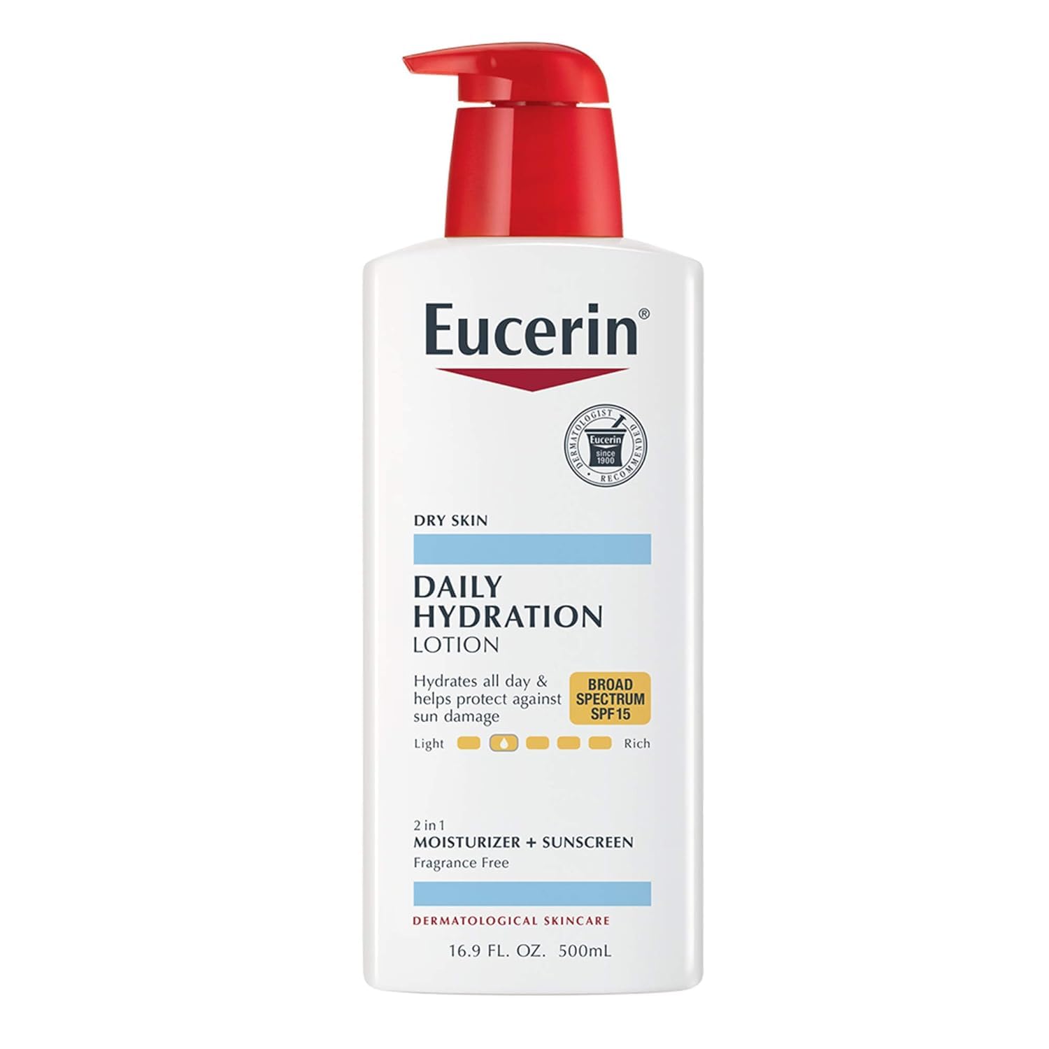 Eucerin Lotion Daily Hydration SPF#15 16.9 Ounce Pump (Pack of 2)