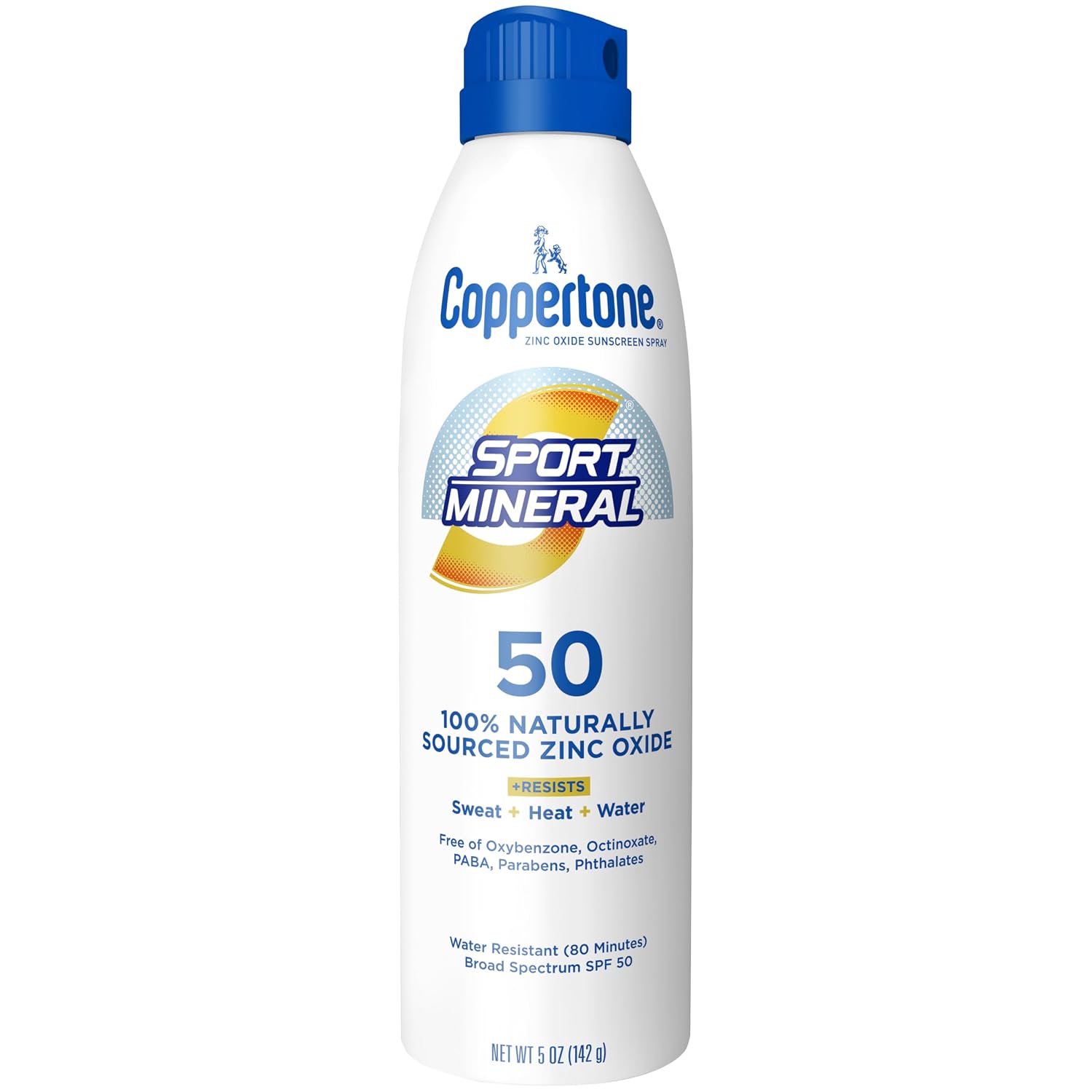 Coppertone SPORT Mineral Sunscreen Spray SPF 50, 5 OZ