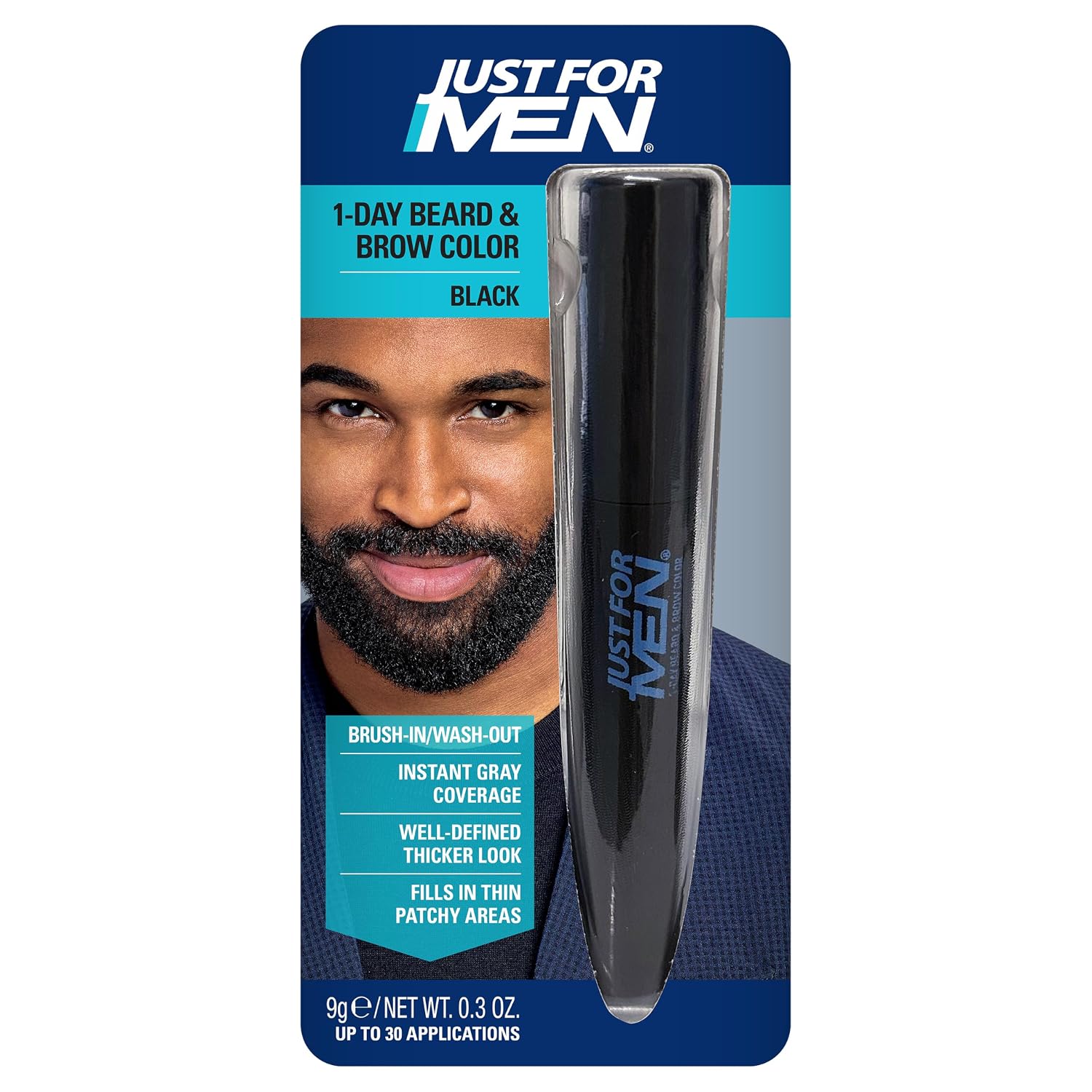 JUST FOR MEN 1-Day Beard & Brow Color, Temporary Color, Black