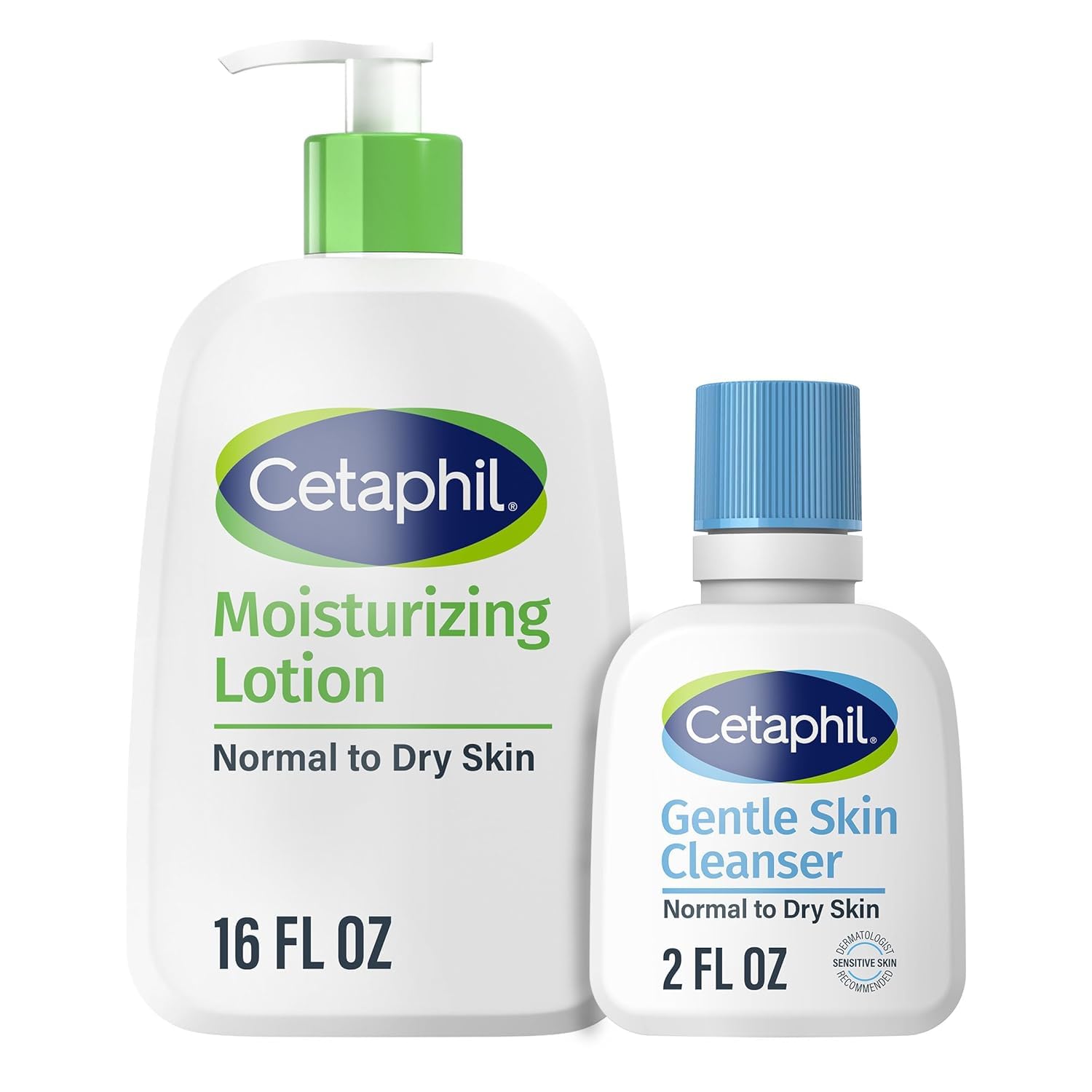 Cetaphil Moisturizing Lotion 16oz + Gentle Skin Cleanser 2oz Bundle