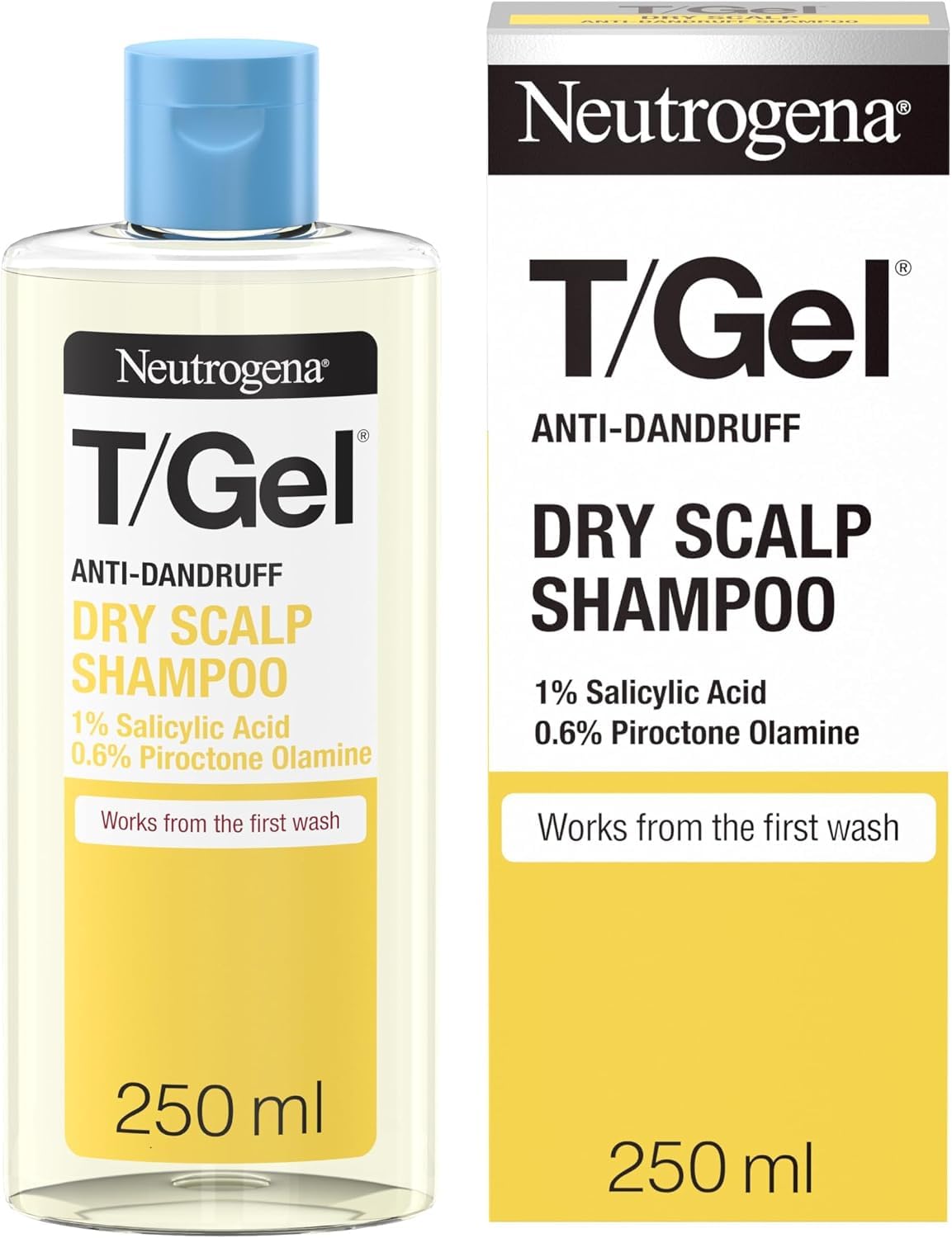 Neutrogena T/Gel Anti-Dandruff Shampoo for Dry Hair, 250ml, Daily Care
