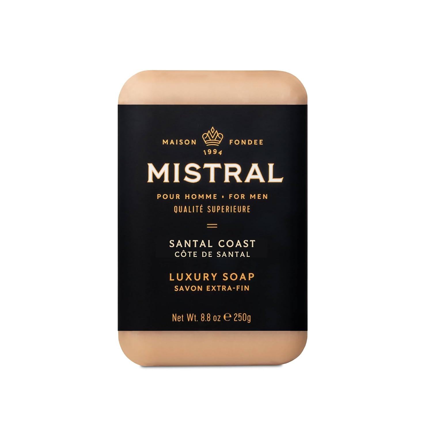 Mistral Santal Coast Luxury Bar Soap for Men, Natural Soap Bar, 8.8 oz