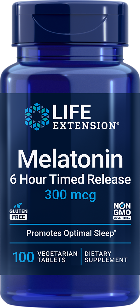 Melatonin 6 Hour Timed Release, 300 mcg, 100 vegetarian tablets, 100 vegetarian tablets packaging
