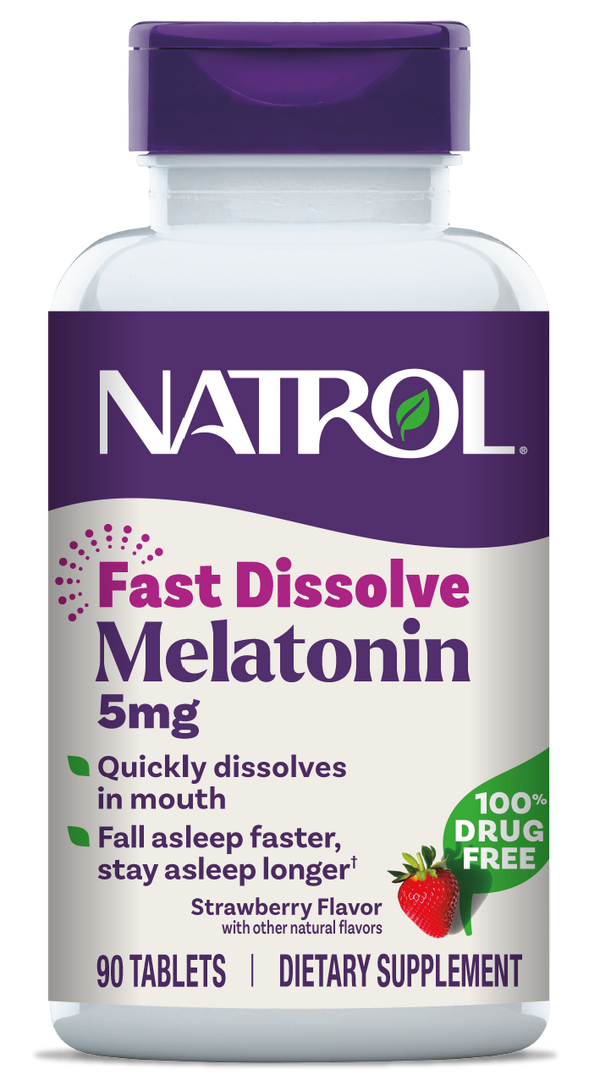 Fast Dissolve Melatonin Tablets, 5mg, 90 tablets packaging
