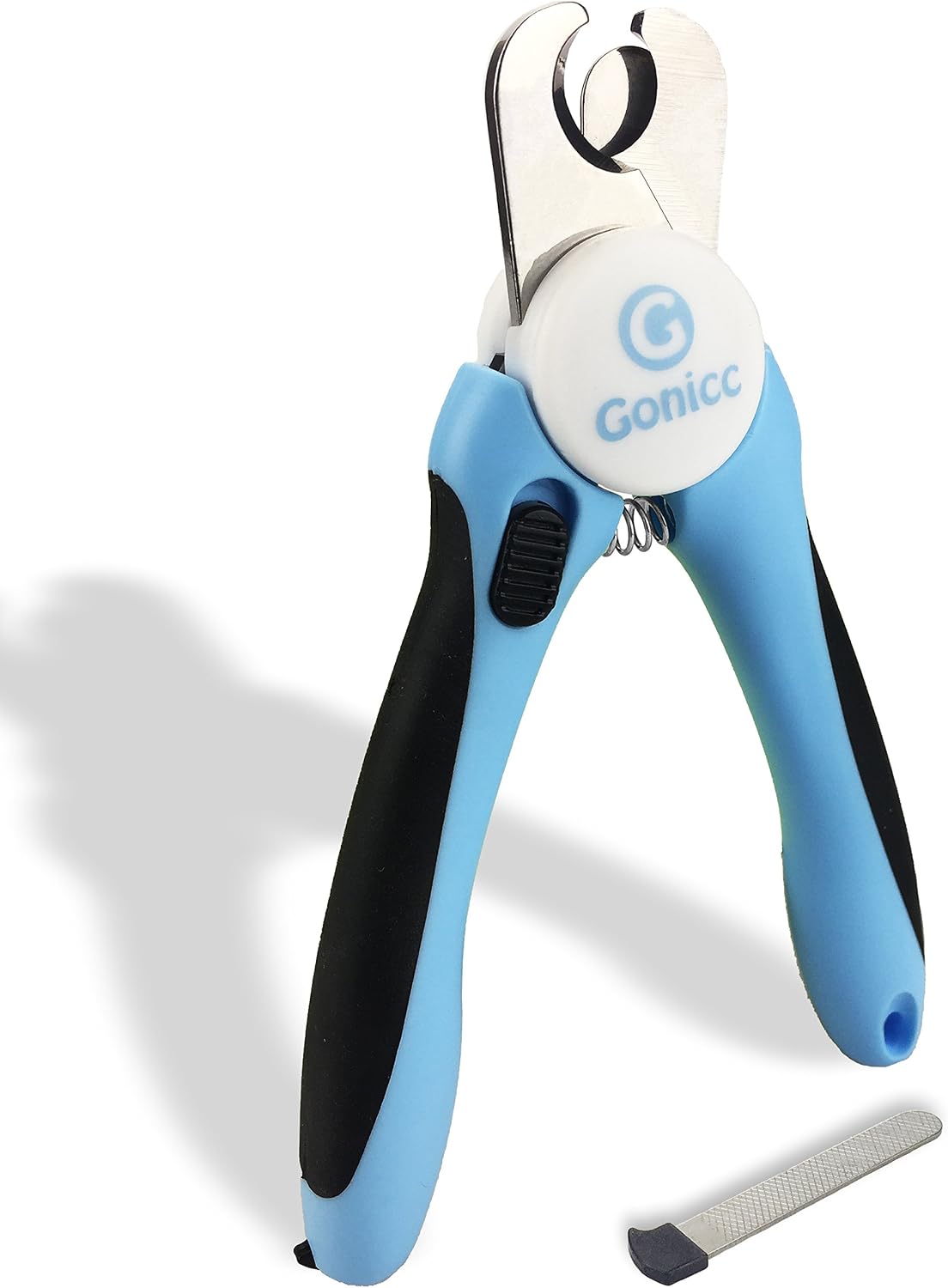 gonicc Pet Nail Clippers and Trimmer — For medium to small dogs and cats, blue, with file