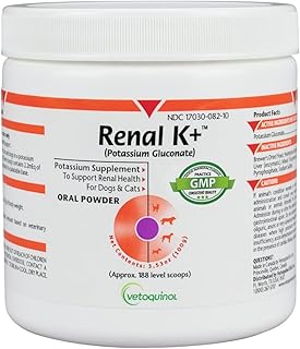 Vetoquinol Renal K, Potassium Powder for Dogs and Cats, 3.5 oz