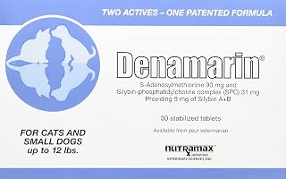 Nutramax Denamarin Liver Health Supplement for Small Dogs and Cats - with S-Adenosylmethionine (Same) and Silybin, 30 Tablets