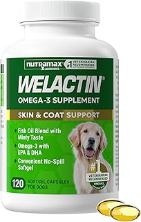 Nutramax Welactin Omega-3 Fish Oil Supplement for Dogs, Softgel Caps, 120ct