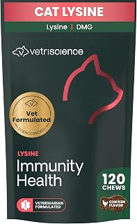 VetriScience Lysine Immunity Health Chews, Chicken, 120 Count