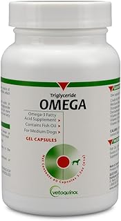 Vetoquinol Triglyceride Omega, Fish Oil for Dogs, 60 Capsules