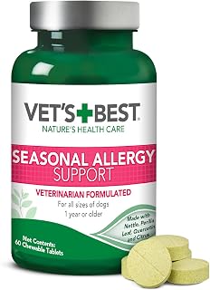 Vet's Best Seasonal Allergy Chewable Tablets for Dogs, Soothes Dog, 60ct