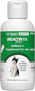 Nutramax Welactin Omega 3 Fish Oil for Cats, Skin and Coat Health Supplement, Plus Kidney, Brain, and Vision