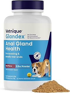 Vetnique Glandex for Dogs Anal Gland Powder, Scooting Fiber 5.5oz Beef