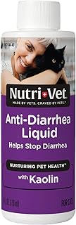 Nutri-Vet Anti-Diarrhea Liquid for Cats, Gentle Formula with Pectin and Kaolin, Soothes Upset Stomach and Irritated GI Tract, Slows Stool Passage, Cat Essentials, Detoxifies Bacterial Toxins, 4oz