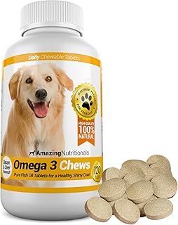 Amazing Omega 3 for Dogs - Fish Oil for Dogs Supplement 120 Bacon Chews - Itchy Skin, Dry Skin, Shedding & Coat