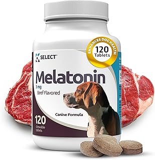 K9 Select Melatonin for Dogs, 3mg, 120 Beef Chewable Tablets