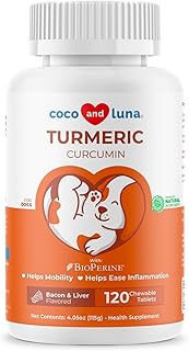 Turmeric for Dogs - Natural Anti-Inflammatory & Pain Relief, 120 ct