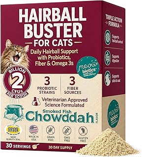Hairball Buster Powder for Cats, Smoked Fish Flavor, 30 Servings