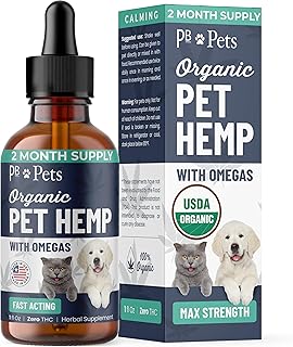 Organic Hemp Oil for Dogs and Cats - Liquid Supplement for Calming, Hip & Joint