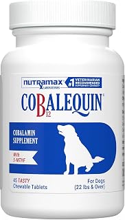 Nutramax Cobalequin Vitamin B12 for Dogs Over 21lbs, Chewable Tablets, 45ct