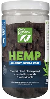 Only Natural Pet Allergy Skin & Coat Hemp Soft Chews for Dogs, 120 Count