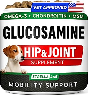STRELLALAB Advanced Glucosamine for Dogs, Chondroitin MSM Joint Supplement