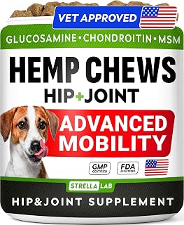 STRELLALAB Advanced Joint Hemp Chews for Dogs Mobility - Joint Supplement