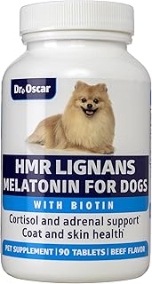 HMR Lignans and Melatonin for Dogs with Cushings. Superior 3in1 Formula with Biotin. Adrenal