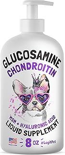 Liquid Glucosamine for Dogs Bacon Flavour with Chondroitin, MSM & Hyaluronic Acid K9 Supplement Hip and Joint Formula Advanced Mobility Joint Pain Relief Senior Advanced Supplement for All Breeds